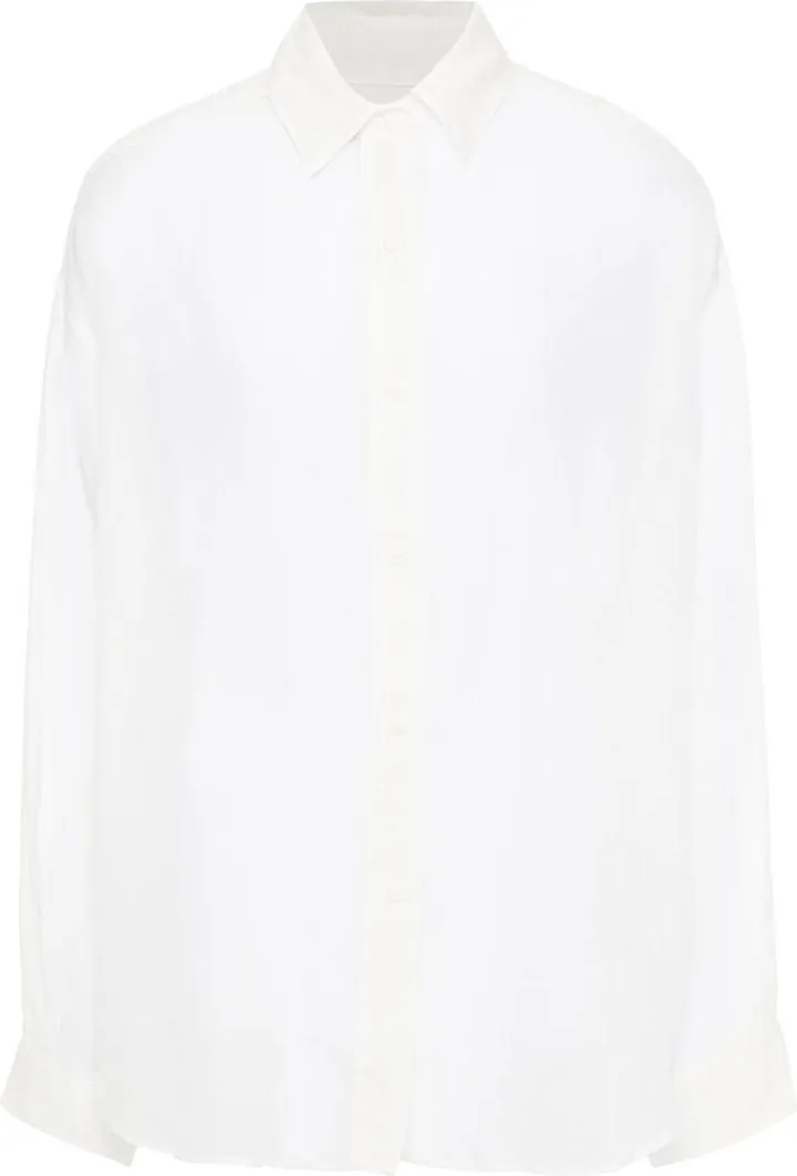 Boyfriend oversized cotton-blend voile shirt