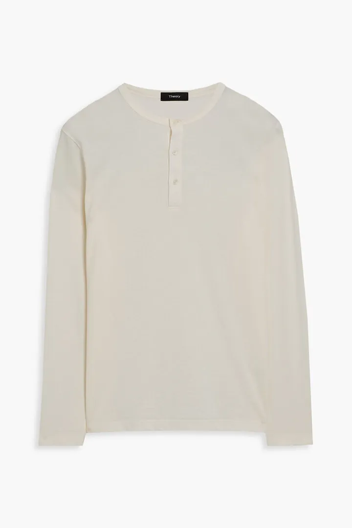 Pima cotton-jersey Henley T-shirt