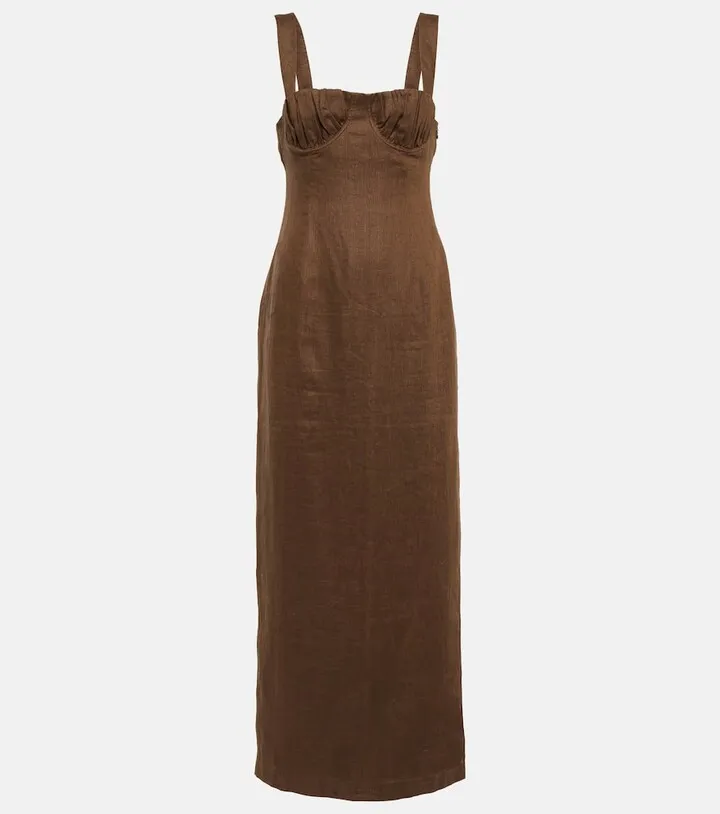 Bettina linen maxi dress