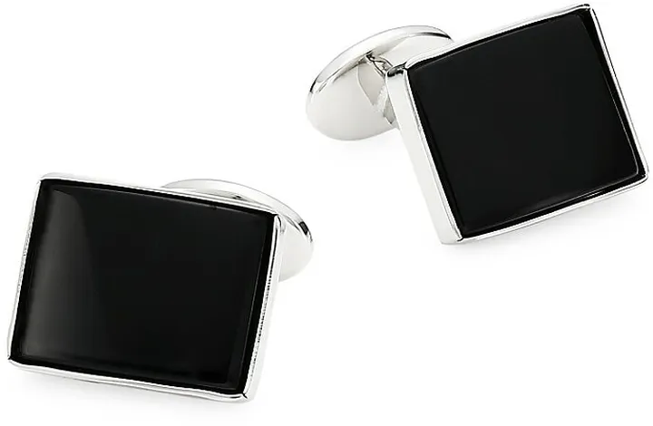 2-Piece Sterling Silver Onyx Cufflink