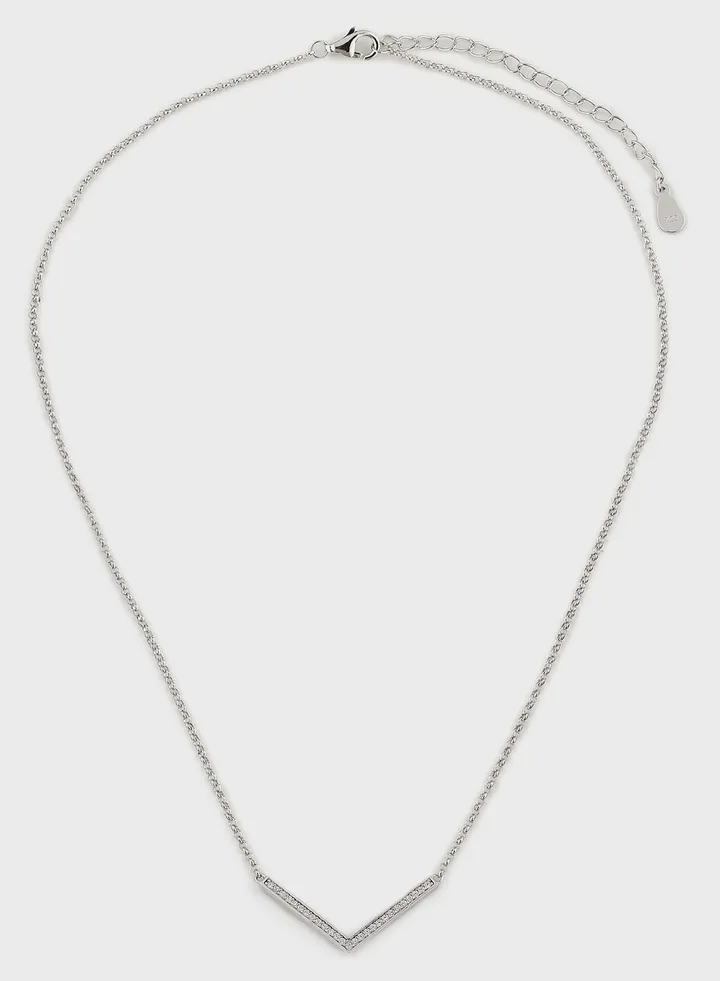 Cubic Zirconia Tick Necklace