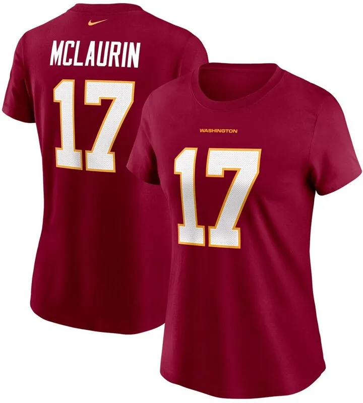 Women's Terry Mclaurin Burgundy Washington Football Team Name Number T-shirt