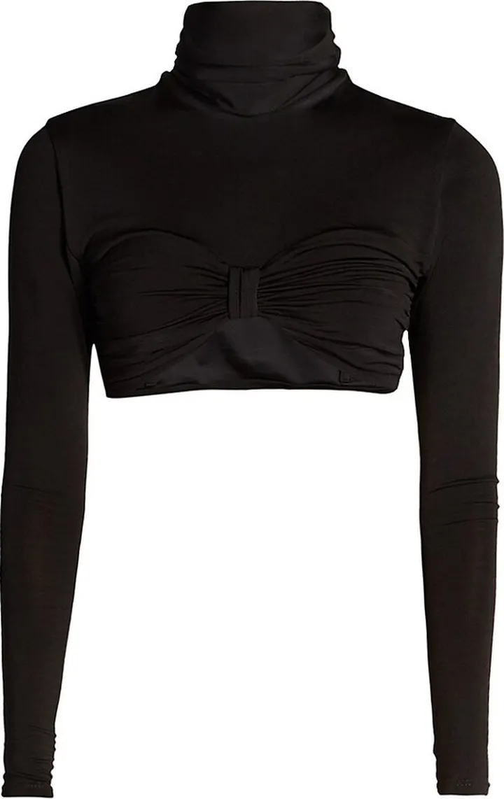 Nurata Cropped Turtleneck Top