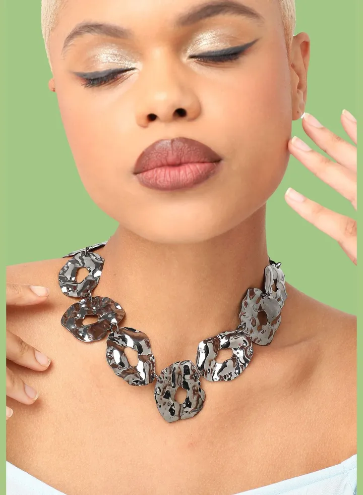 Silver Plated Party Designer Stone Choker Necklace For Women