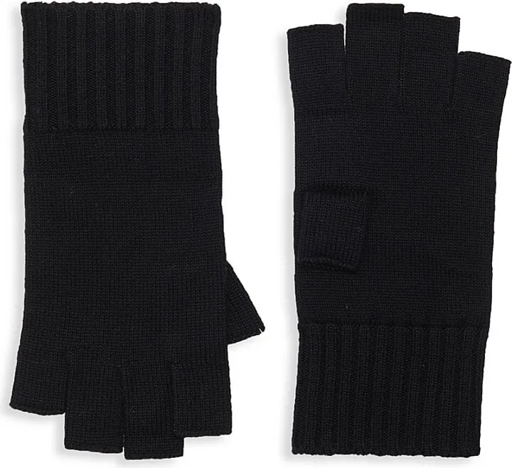 Fingerless Ribbed Merino Wool Gloves