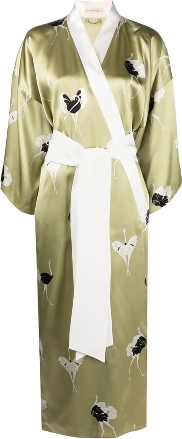 Green Queenie Callisto Silk Satin Robe