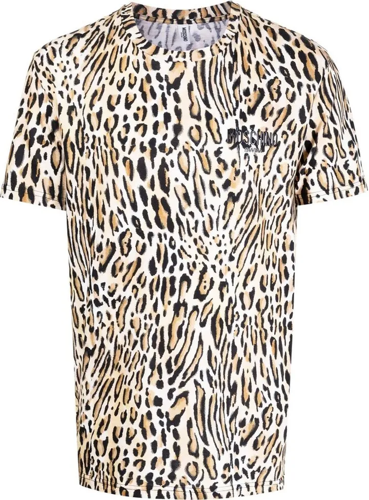 leopard-print short-sleeved T-shirt