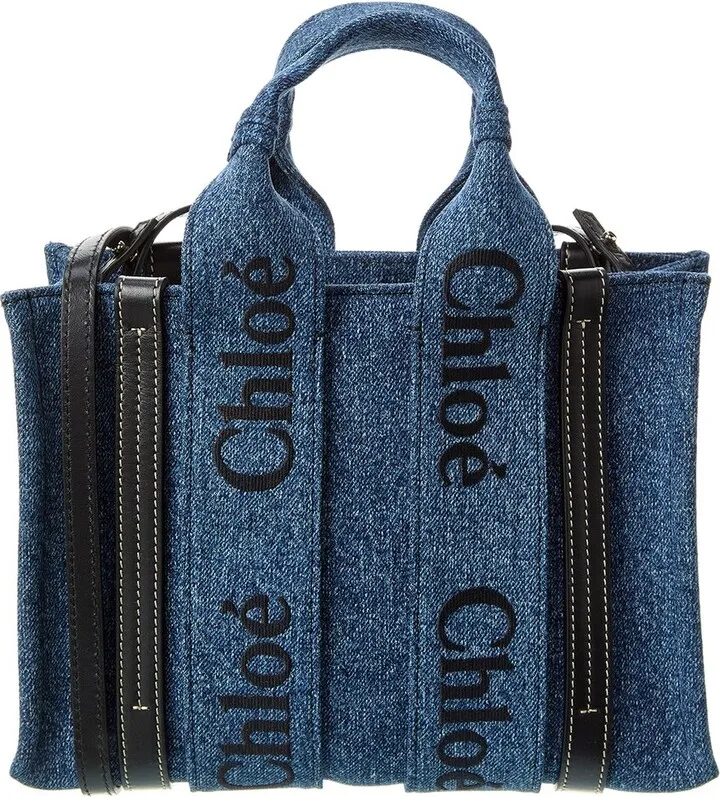 Chloé Woody Small Canvas & Leather Tote
