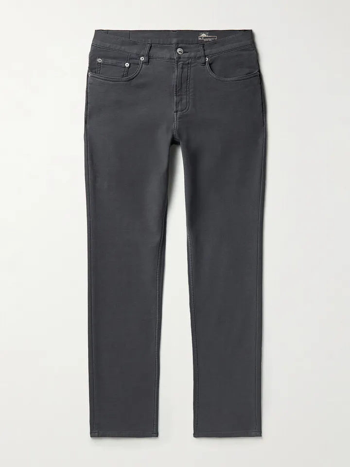 Slim-Fit Stretch Cotton-Blend Trousers