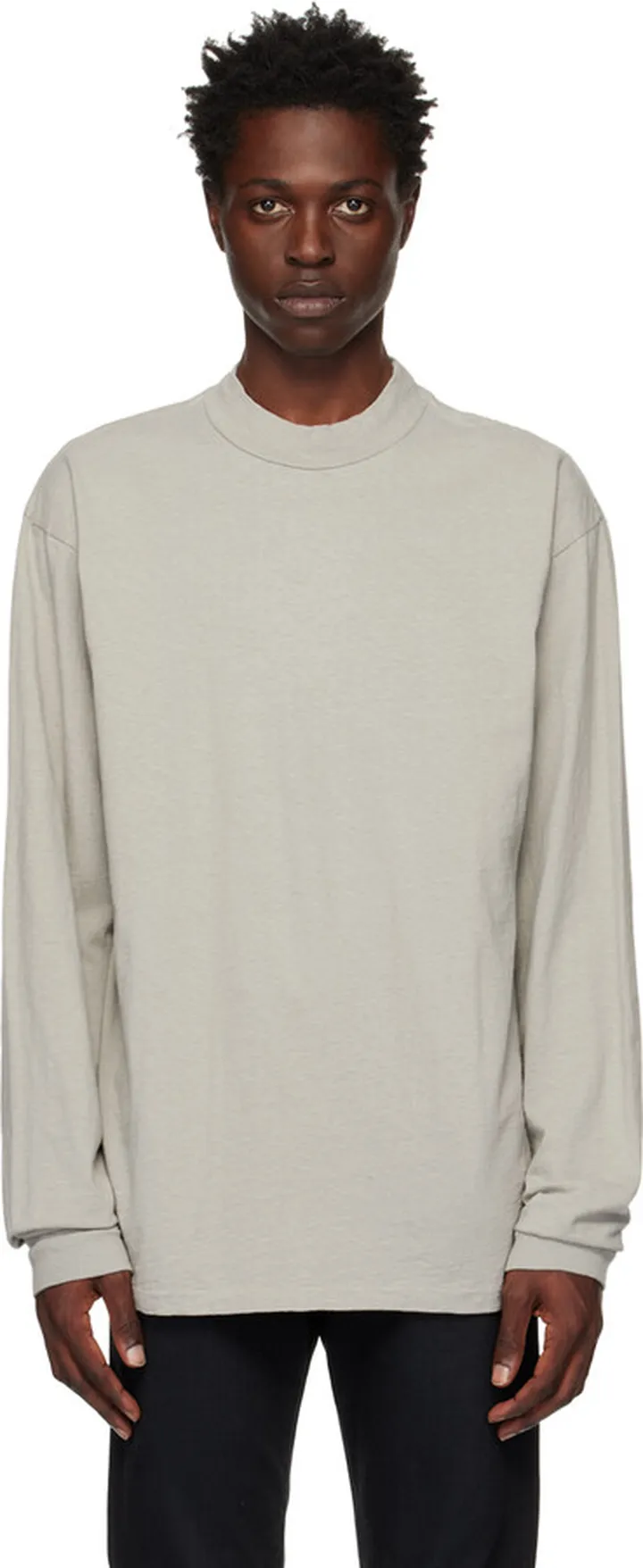 John Elliott Gray 900 Mock Long Sleeve T-Shirt