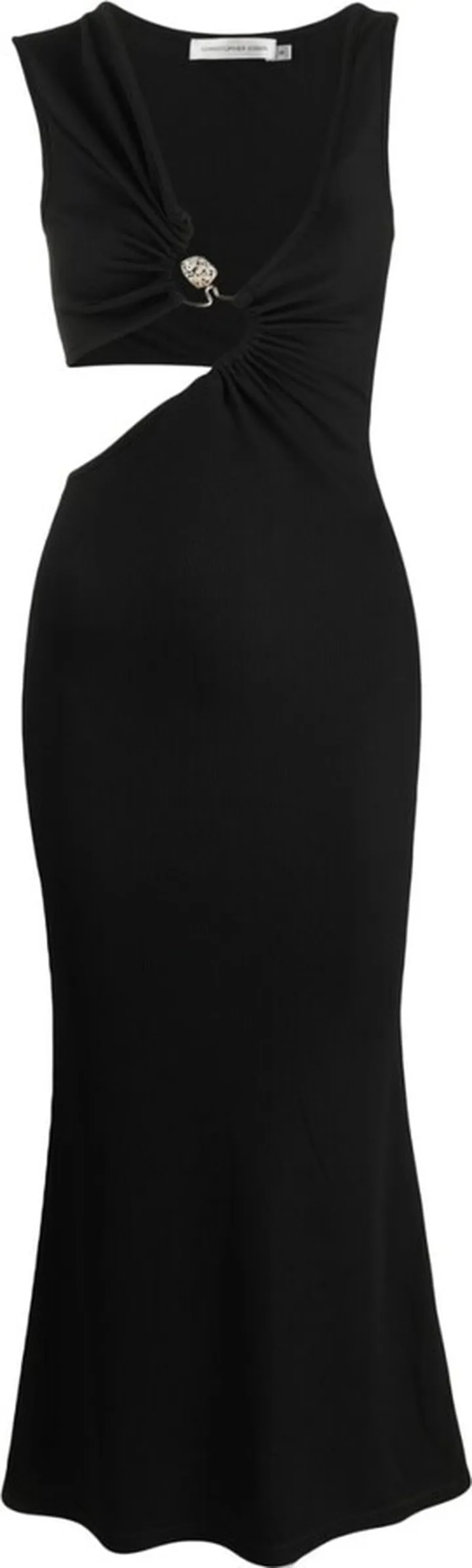 Serpentine embellished cut-out dress