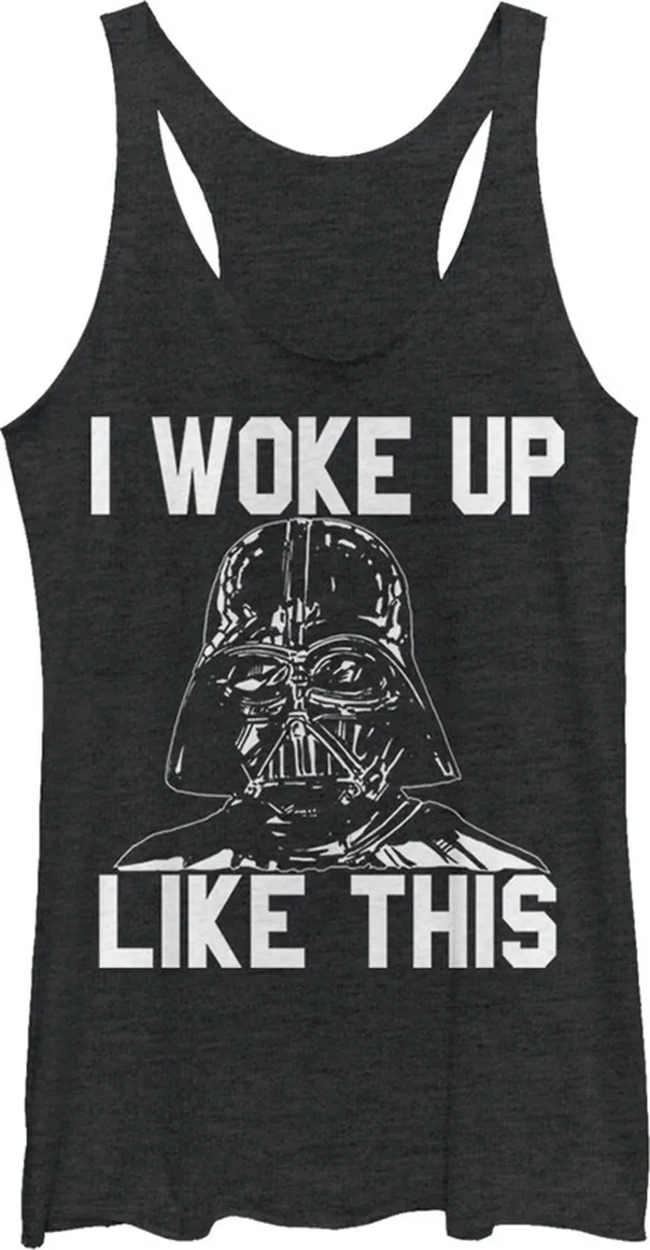 Women's Star Wars Darth Vader Woke Up Like This Racerback Tank Top - Black Heather - Large