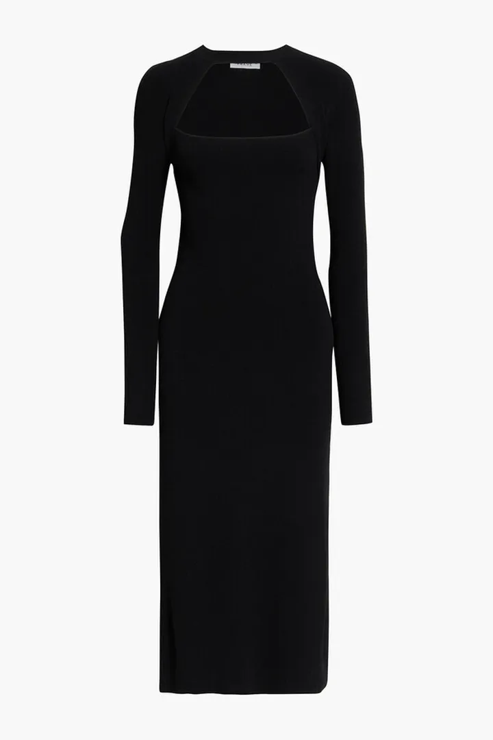Cutout stretch-knit midi dress