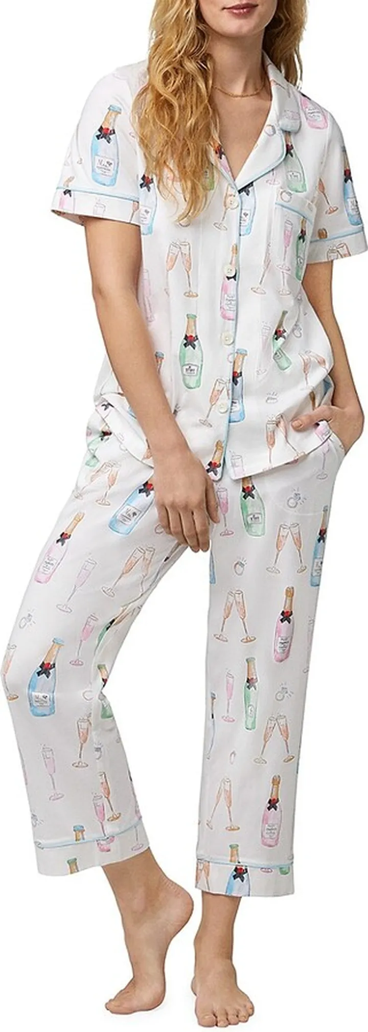 Wedding Short-Sleeve Cropped Pajamas