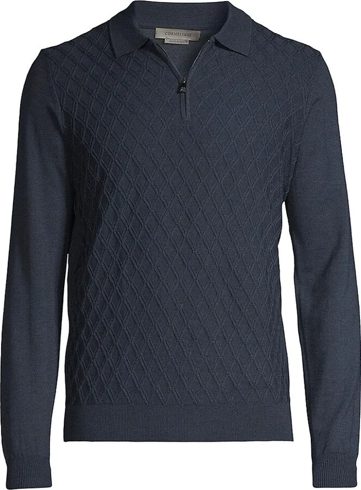 Diamond Knit Wool Sweater