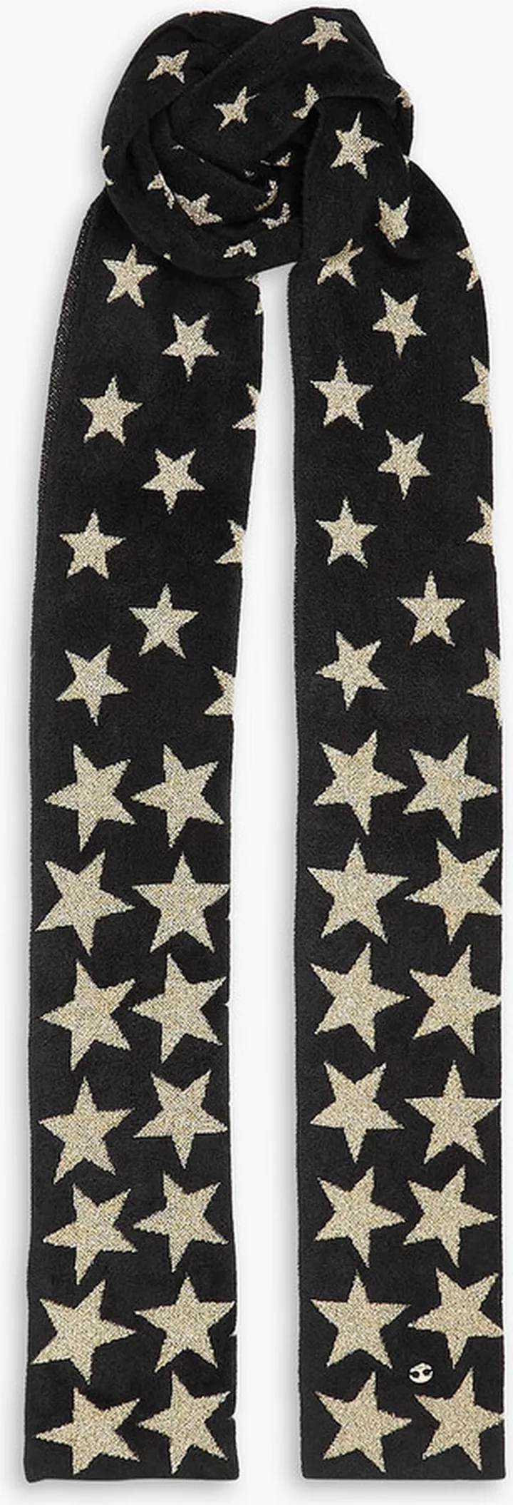 Metallic jacquard-knit scarf