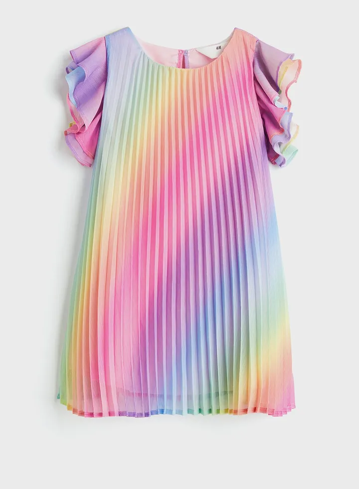 Kids Pleated A-Line Midi Dress
