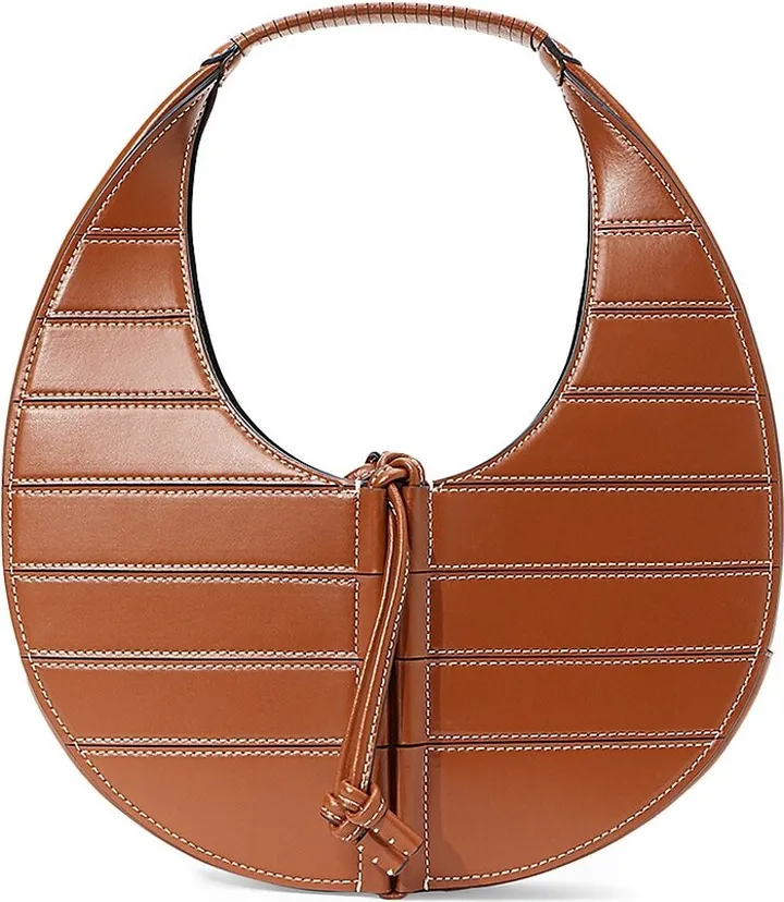 Moon Slatted Leather Tote Bag