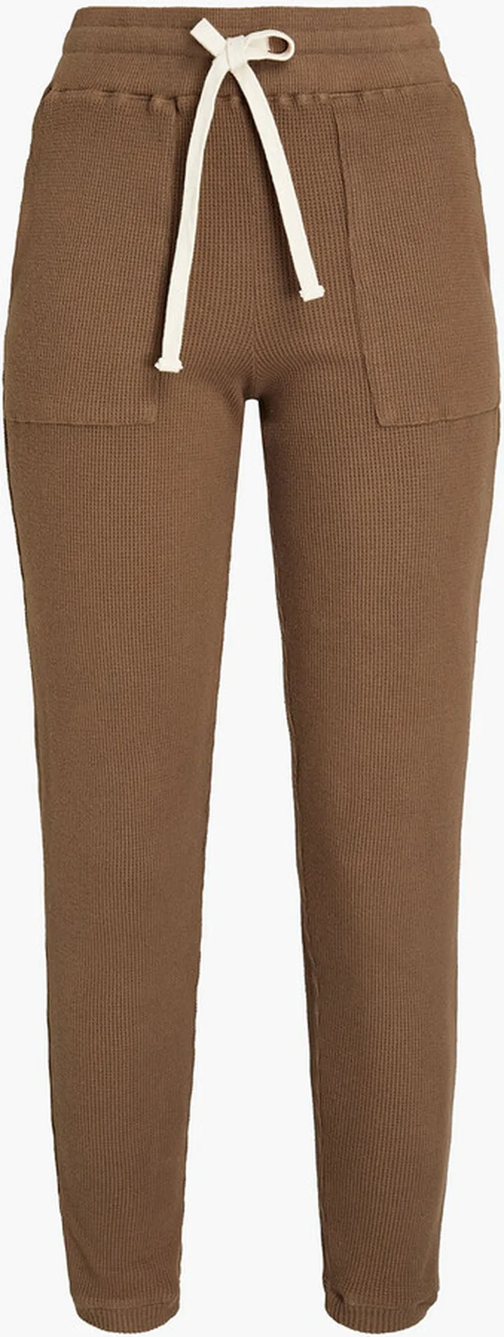 Waffle-knit cotton-blend track pants