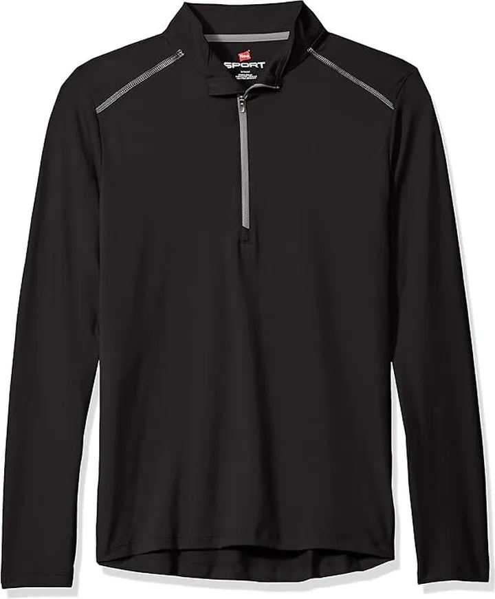 Hanes Sport Men's Performance Quarter-Zip Pullover (Black) Men's Sweatshirt