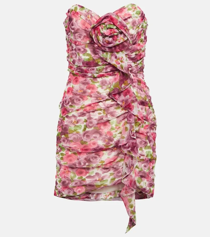 Floral silk minidress