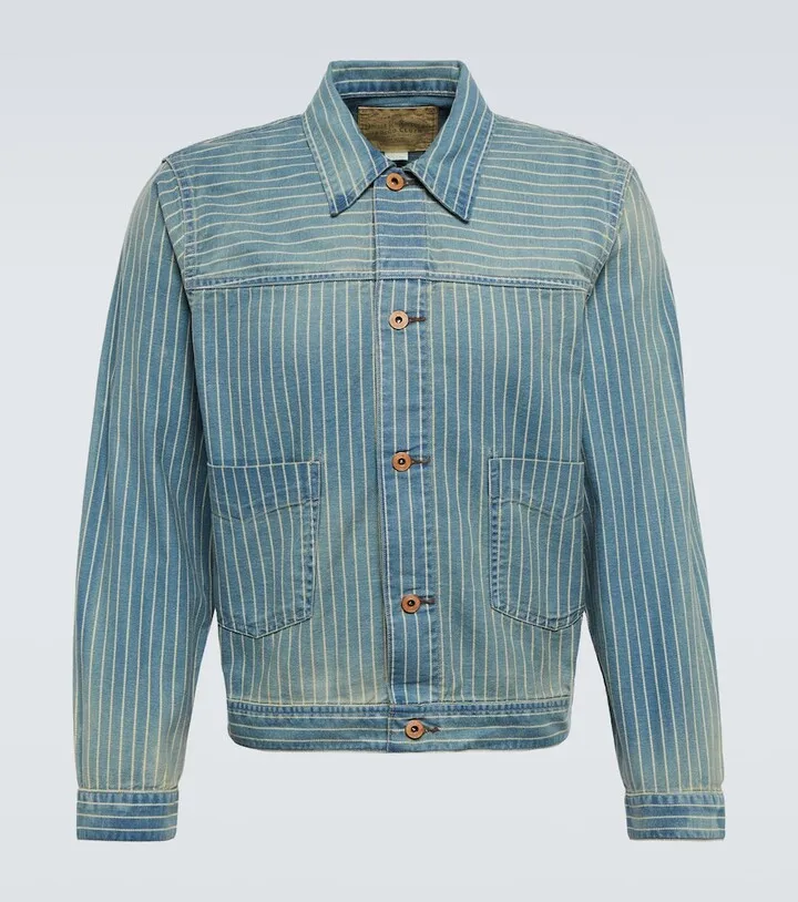 Striped denim twill jacket