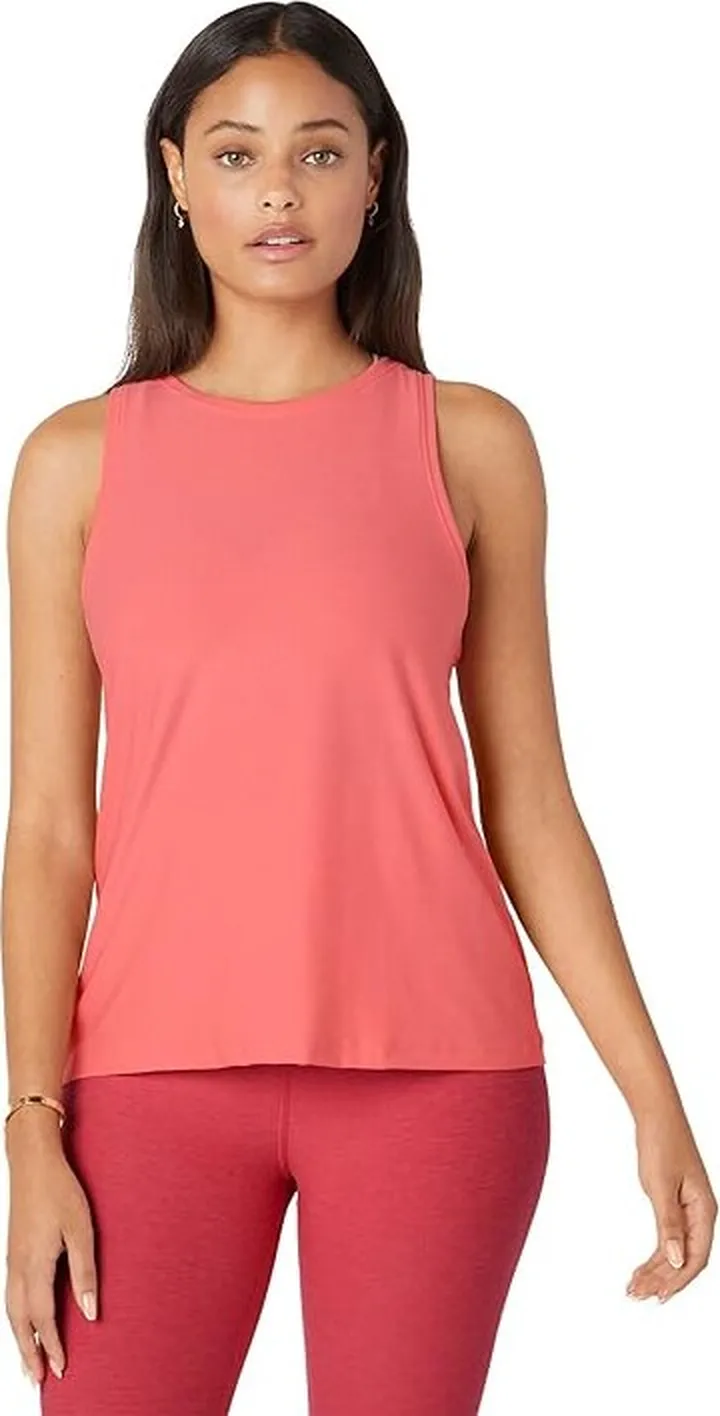 Beyond Yoga Featherweight Rebalance Tank (Sun Kissed Coral Heather) Women's Clothing
