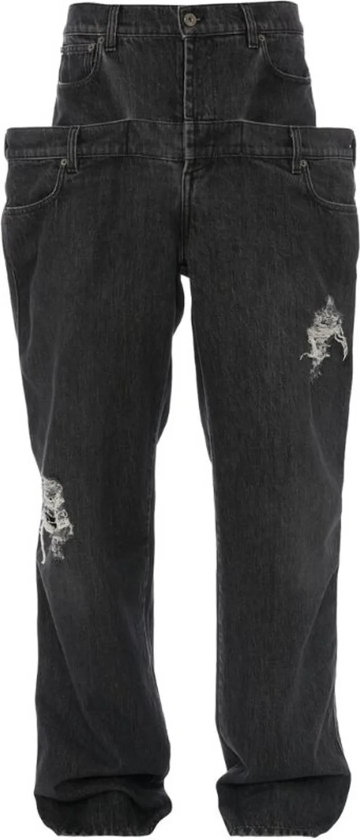 Jw Anderson Double-Waistband Wide-Leg Jeans
