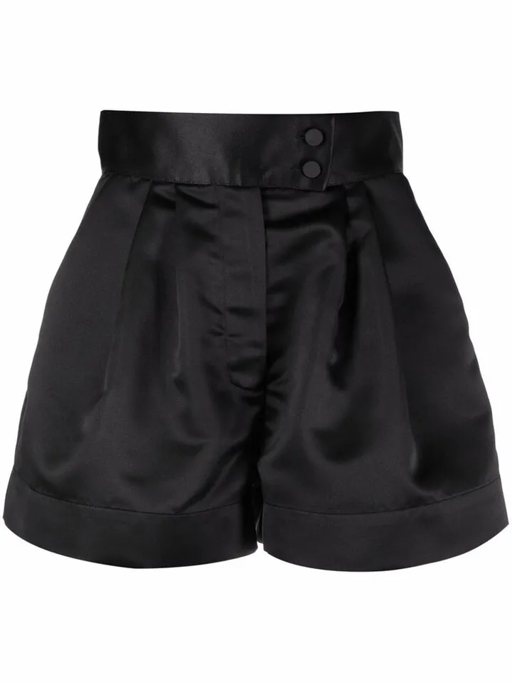 High-Waisted Satin Shorts
