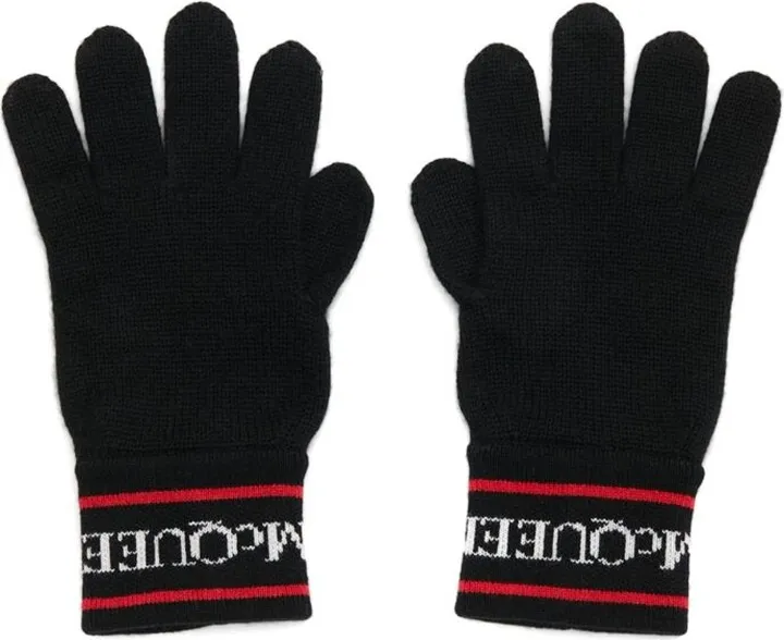 Alexander Mcqueen Cashmere Logo Gloves