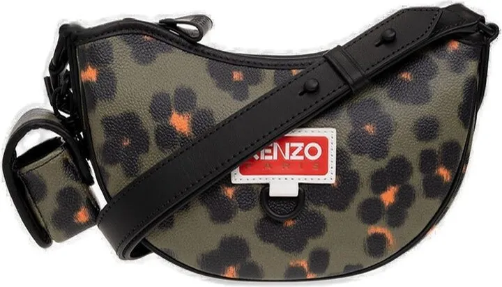 Logo Patch Zip-up Shoulder Bag