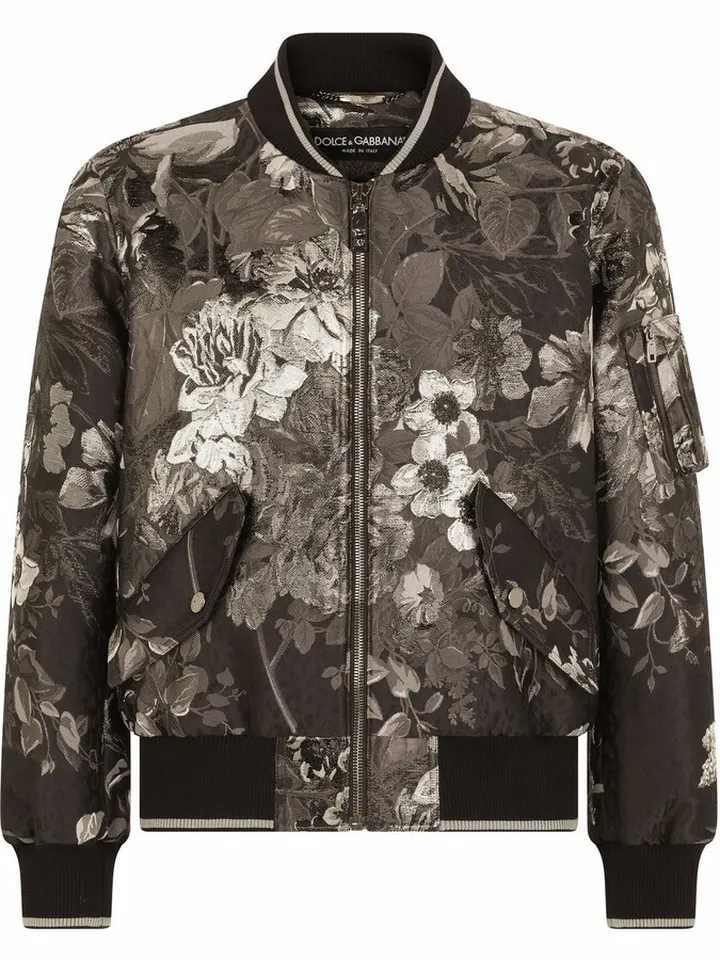 Floral-Print Bomber Jacket