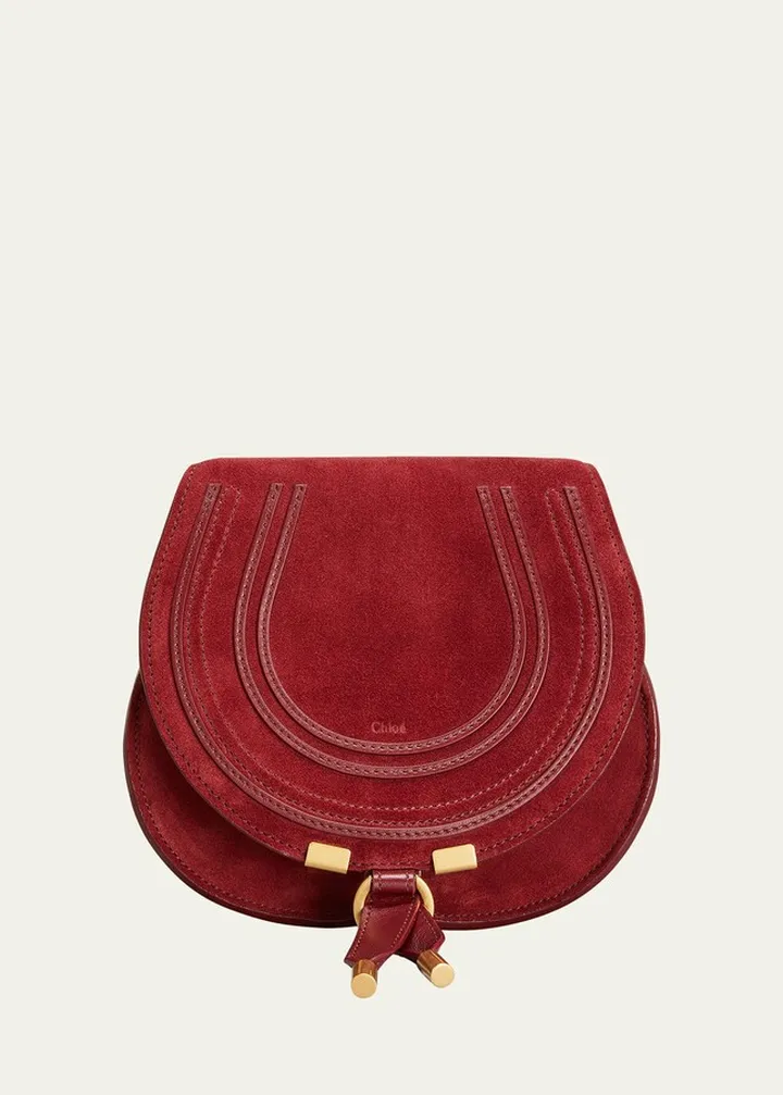 Marcie Small Suede Saddle Crossbody Bag