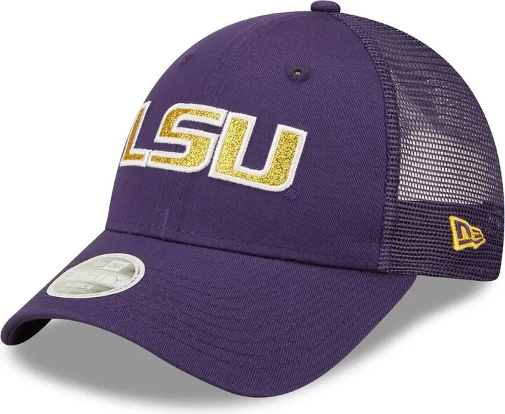 Women's New Era Purple Lsu Tigers 9FORTY Logo Spark Trucker Snapback Hat