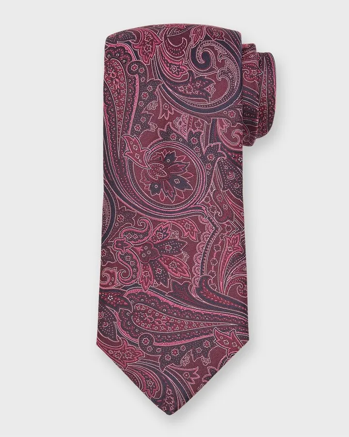 Men's Paisley Jacquard Silk Tie