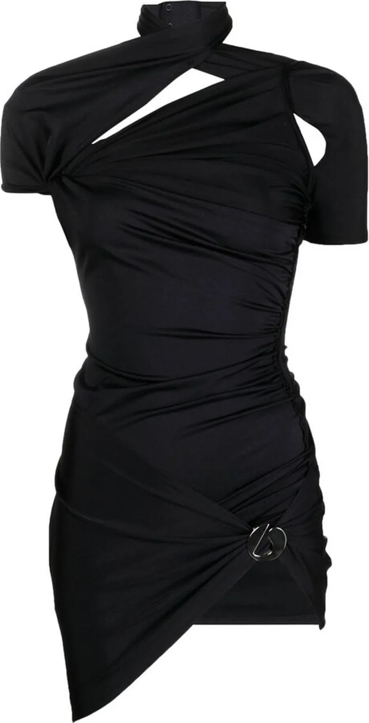 Asymmetric Draped Minidress