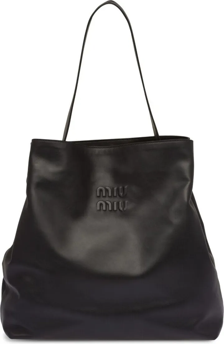 Leather Embossed-Logo Shoulder Bag