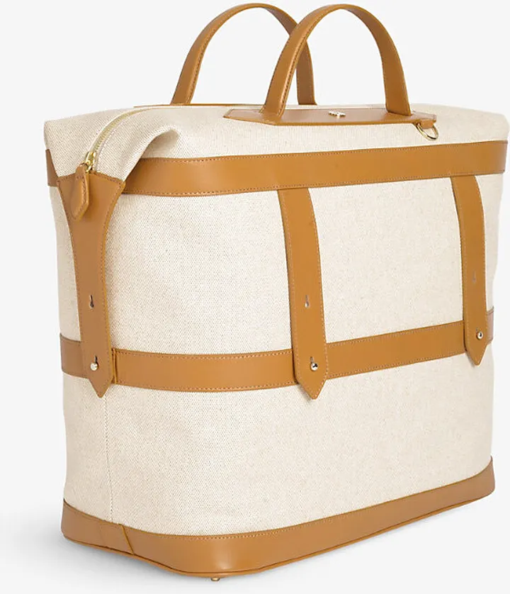 Womens Tan Weekender Cotton-blend bag