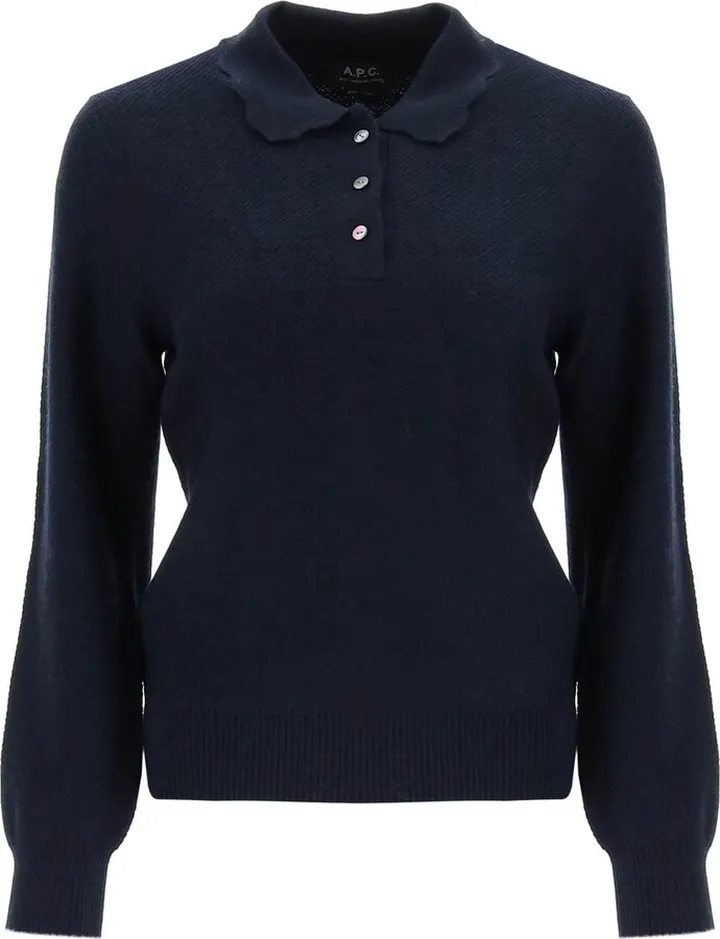 A.p.c. 'olivia' Wool Knit Polo Shirt