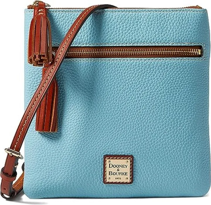 Dooney & Bourke Pebble Double Zip Tassel Crossbody (Caribbean Blue) Handbags