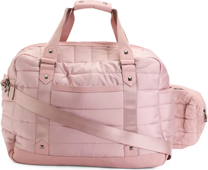 Channel Duffel With Faux Fur Pouch
