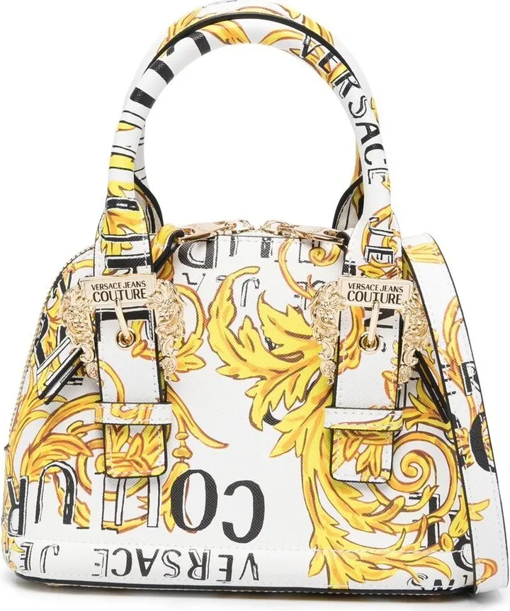 Barocco-print faux leather mini tote