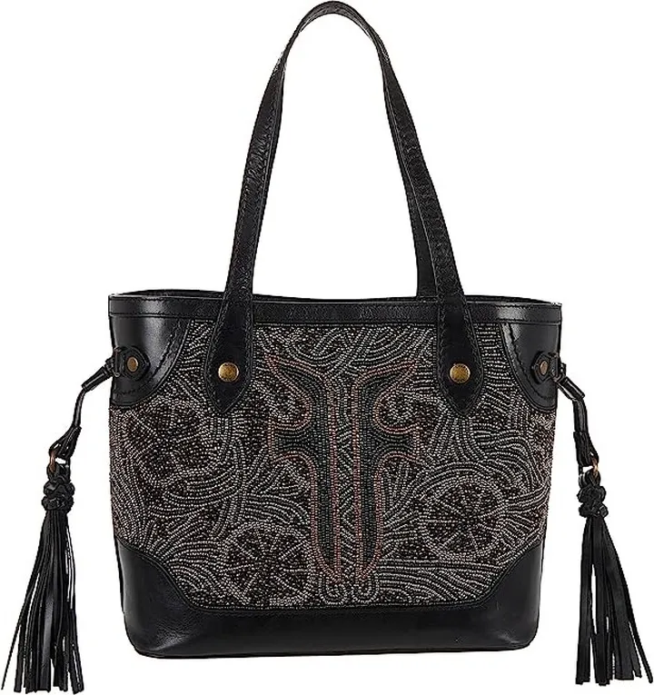 Frye Melissa Beaded Carryall (Black Multi) Handbags