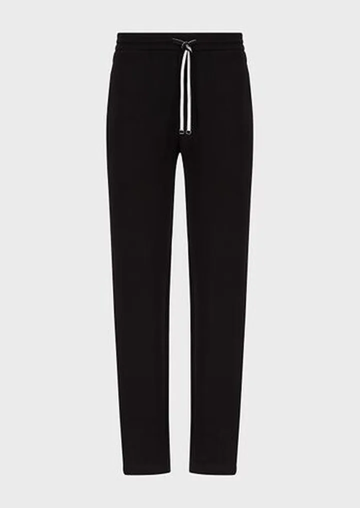 Double-jersey joggers with welt pocket