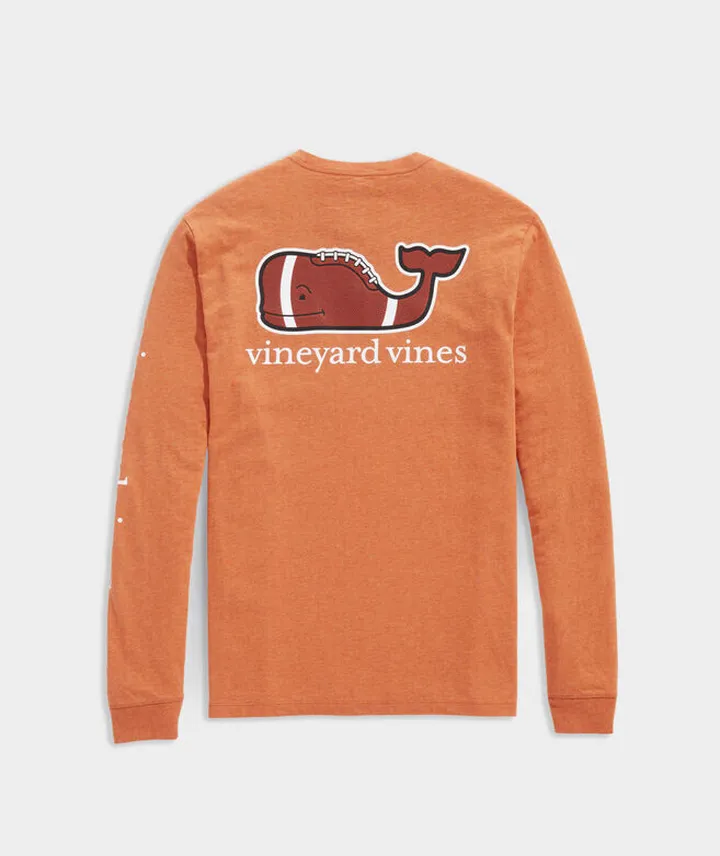 Long-Sleeve Football Whale Pocket Tee