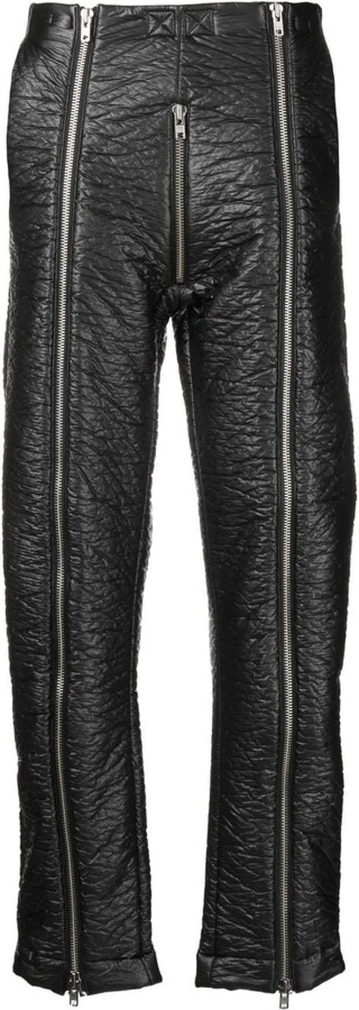 Zip-Up Straight-Leg Trousers