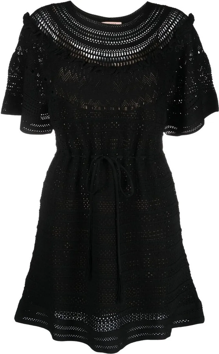 Crochet-Knit Mini Dress