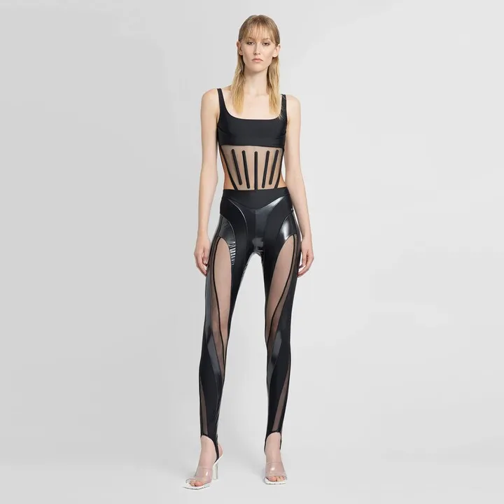 Mugler Woman Black Bodysuits