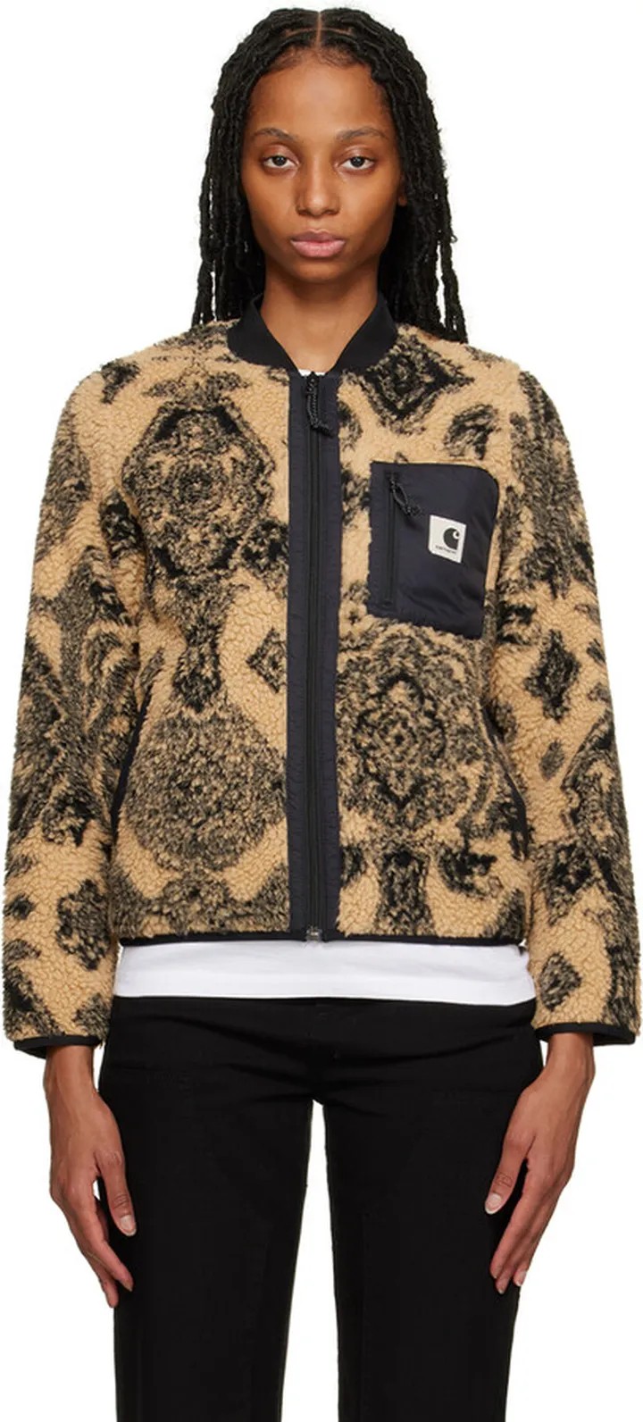 Carhartt Work In Progress Beige Prentis Bomber Jacket