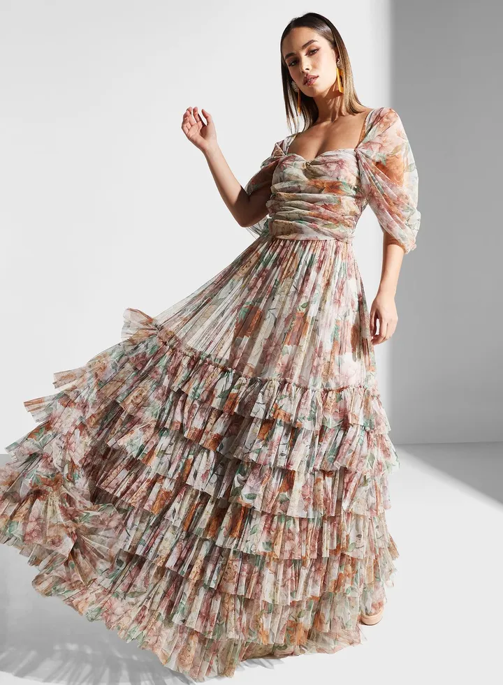 Floral Ruffle Detail Dress